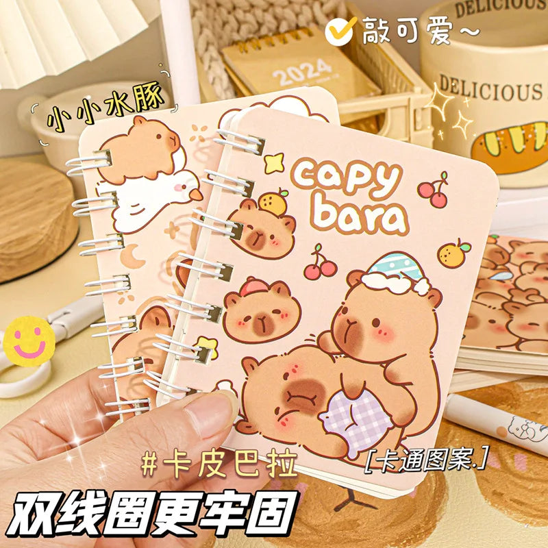 Capybara A7 Coil Notebook Padded Notebook Mini Pocket Book Diary Sketchbook School Notebooks Office Supplies Back To School