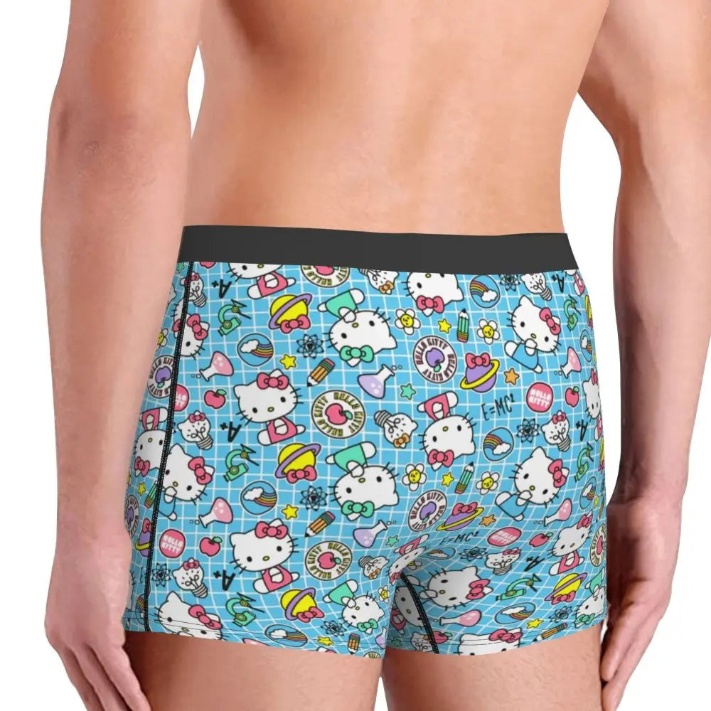 Custom Male Cool Hello Kitty Men Underwear Boxer Briefs Soft Shorts Panties Underpants