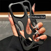 Fashion Matte 3D Hollowed Flame Phone Case For iphone 16 15 14 13 12 11 Pro Max 16 Plus Creative Electroplated Soft Back Cover