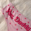 Yes Daddy Cute Cartoon Pink Print Women Underwear Panties Love Pattern Sexy Hip-Lifting Thong Student Briefs Erotic Lingerie