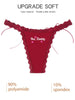 Yes Daddy Letters Print Underwear Cute Heart Women's Sexy Lace Thong Thin Strap Underwear Ripple Edge Wine Red Traceless GString