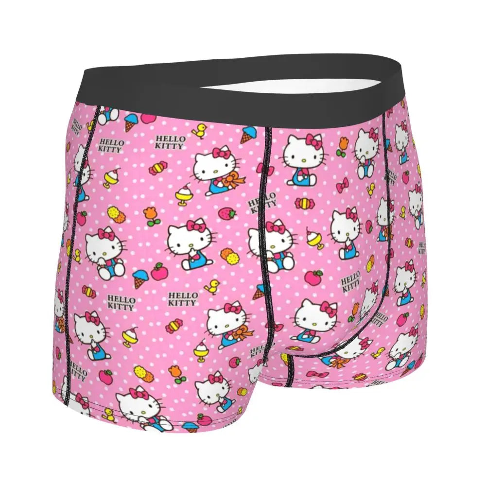 Custom Male Cool Hello Kitty Men Underwear Boxer Briefs Soft Shorts Panties Underpants