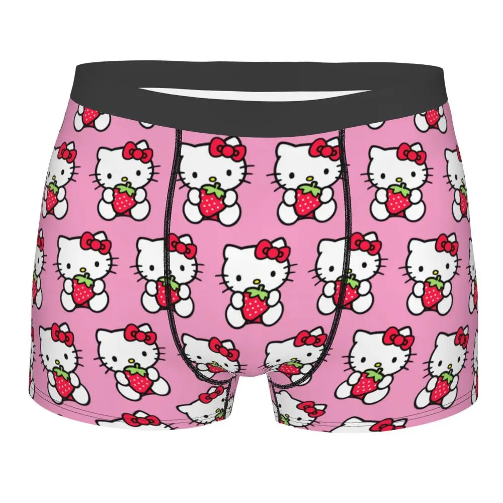 Custom Male Cool Hello Kitty Men Underwear Boxer Briefs Soft Shorts Panties Underpants