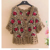 Three-Dimensional Flower Openwork Crocheted Sweater Cardigan Women's Spring And Autumn New Heavy Industry Joker Sweater 3XL Coat