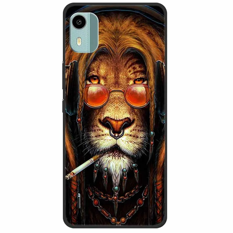 For Nokia C12 Case C 12 TPU Silicone Shockproof Lions Phone Cover For NOKIA C12 4G 6.3'' Funda on NokiaC12 Printing Soft Capas