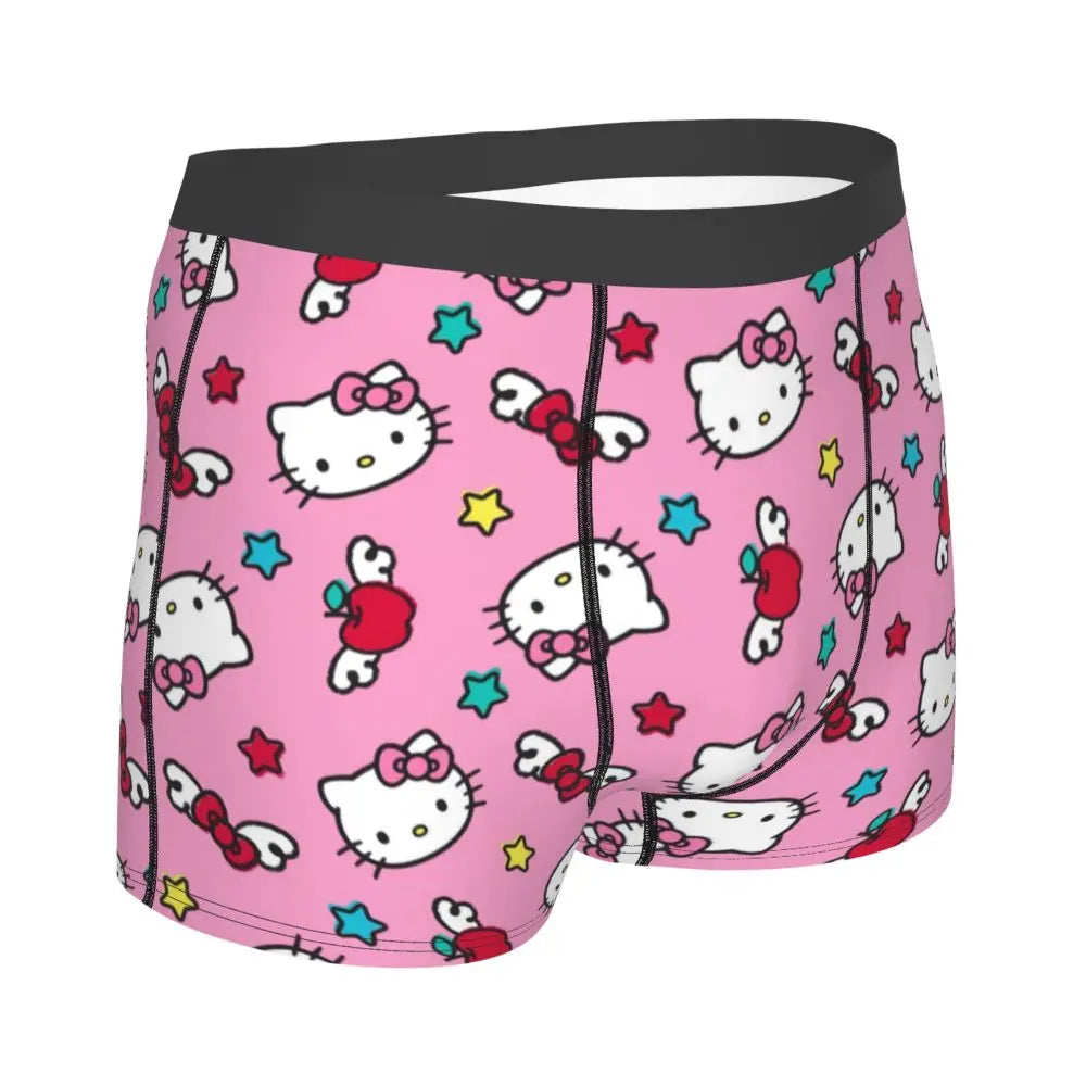Custom Male Cool Hello Kitty Men Underwear Boxer Briefs Soft Shorts Panties Underpants