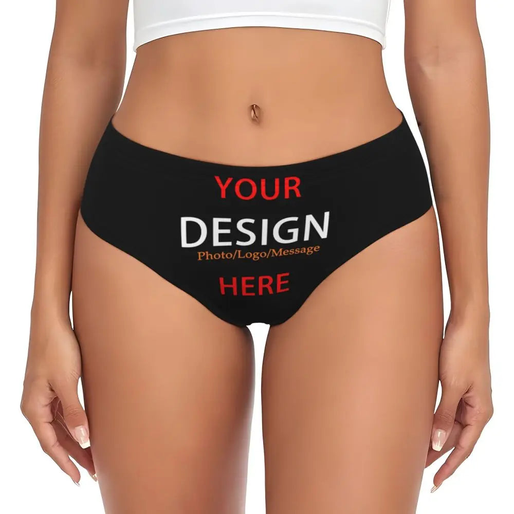 Custom DIY Design Brief Panties Women Breathable Stretch Custom Your Photo Logo Message Underwear