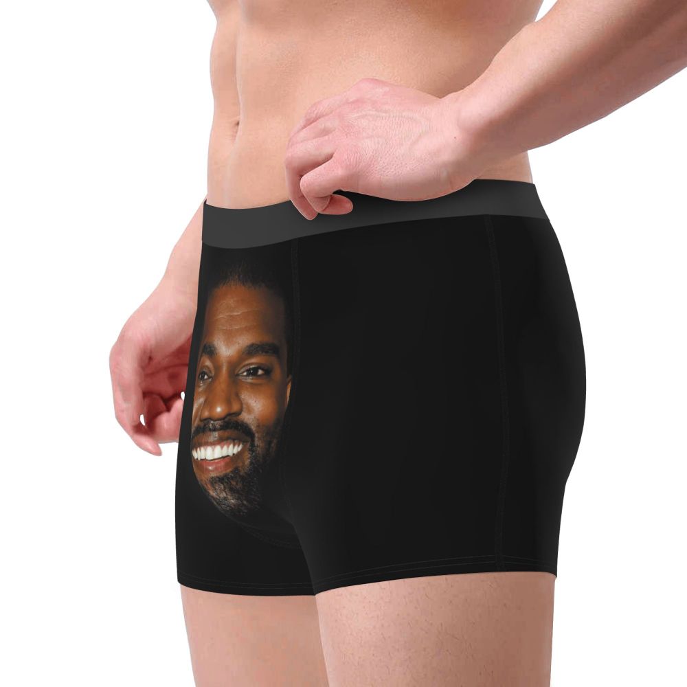 Custom Funny Kanye West Meme Boxer Shorts For Men 3D Print Sexy POP Rapper Underwear Panties Briefs Soft Underpants