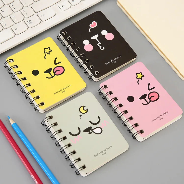 5 Pcs Special Creative Cartoon Cute Thickened Coil Notebook Notepad Portable Student Stationery Book Wholesale Factory