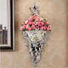 European Resin Wall Hanging Flower Vase Crafts Decoration Home Livingroom Fake Flower Pot Wall Ornaments Hotel Office Wall Decor