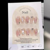 10Pcs Handmade Press on Nails Short Fake Nails with Peach Design Wearable Stick-on Nails False Nail Накладные Ногти Nail Art 네일팁