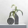 Simple Vase Black and White Stripes Ceramic Flower Vase Creative Home Decoration Living Room Flower Vase Home Furnishings