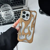 Fashion Matte 3D Hollowed Flame Phone Case For iphone 16 15 14 13 12 11 Pro Max 16 Plus Creative Electroplated Soft Back Cover