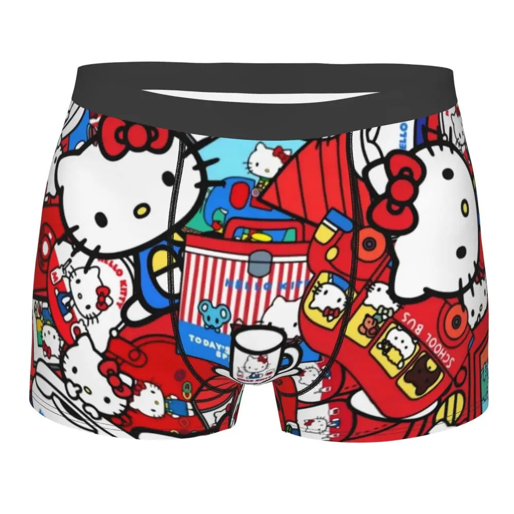 Custom Male Cool Hello Kitty Men Underwear Boxer Briefs Soft Shorts Panties Underpants