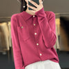 2023 New Women's Cardigan Women's Cashmere Cardigan Women's Sweater Knitted Cardigan Polo Collar Cashmere Sweater