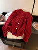 New Korean Style Western-style Sweet Color Love Button Versatile Soft Waxy Knitting Cardigan Fashion Fried Dough Twists Sweater