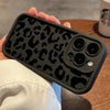 Black Leopard Print Pattern Silicone Phone Case For iPhone 11 12 13 14 15 16 Pro Max X XS XR 7 8 Plus SE 2 Shockproof Soft Cover