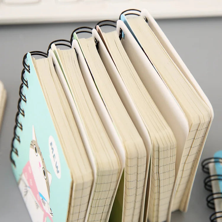 5 Pcs Special Creative Cartoon Cute Thickened Coil Notebook Notepad Portable Student Stationery Book Wholesale Factory