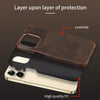 Retro Cowhide Phone Case for iPhone 16 15 13 14 Pro Max 16Pro 14Pro 15Pro Luxury Crazy Horse Genuine PULL-UP Leather Back Cover