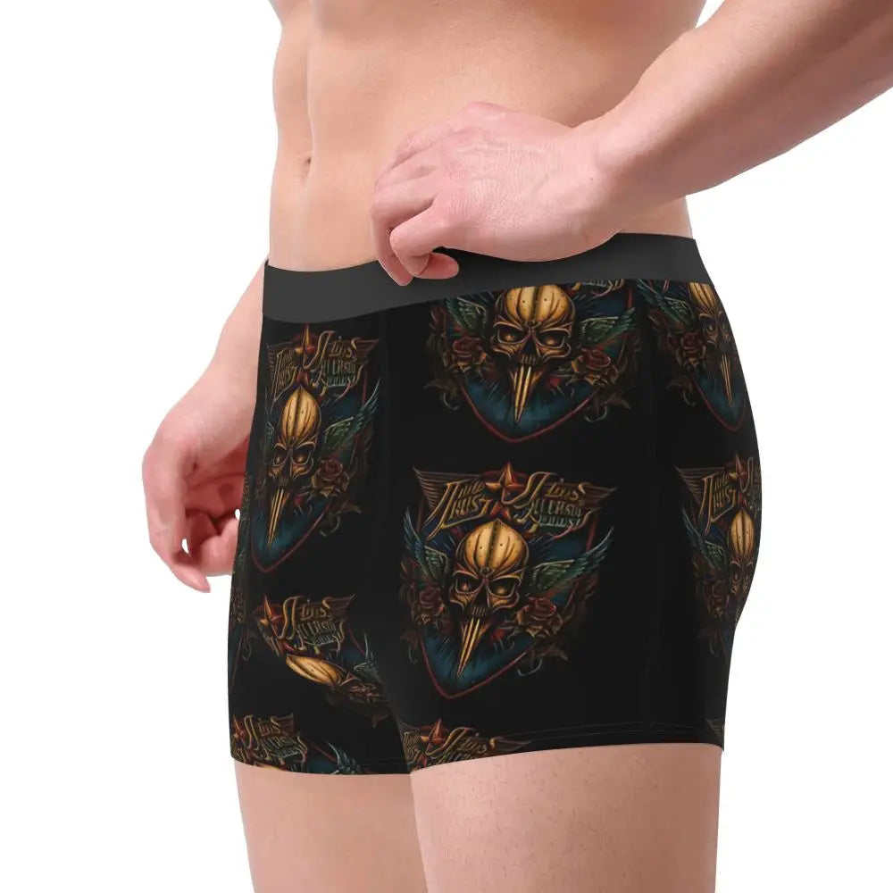 Judas Priest Accessories British Steel Firepower Men Boxer Briefs Breathable Underwear Top Quality Print Shorts Birthday Gifts