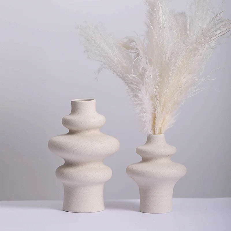 CAPRION Ceramic Vases Home Decor Nordic Room Modern Art Decoration Accessories Desktop Minimalism for Dried Flower Pampas Grass