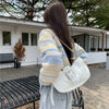 Rimocy Sweet Mixed Color Round Neck Cardiagns Women Korean Single Breasted Knitted Cardigan Woman Chic Long Sleeve Knitwear