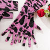 Sexy Pink Leopard Printed Bra Gloves Leg Socks Lingerie Set Women's Perspective Comfortable Mesh Exotic Apparel Underwear Suit