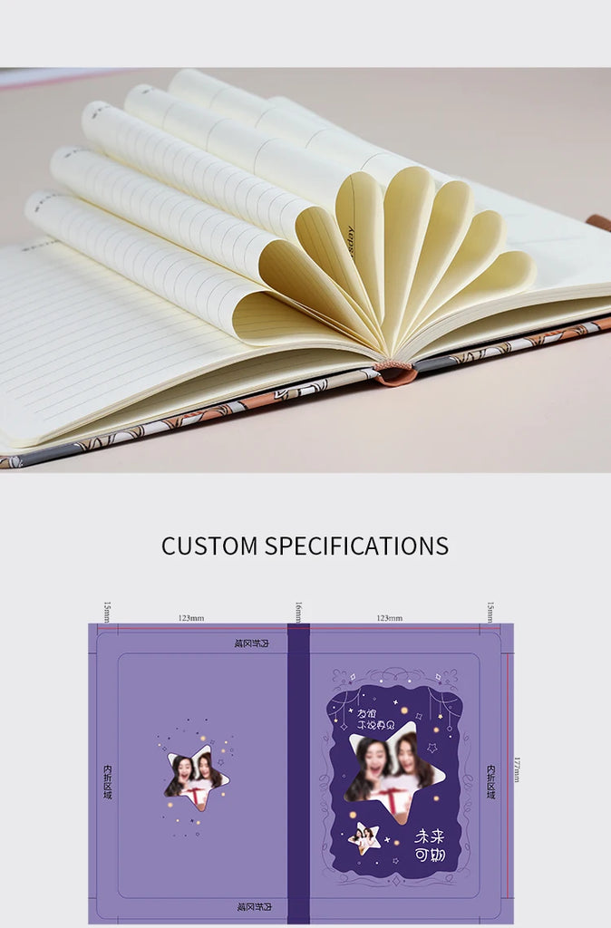 Notebook Cover DIY Custom Pattern Logo Support All Pattern Picture Stationery Student Notepad Diary Drawing Book cuadernos