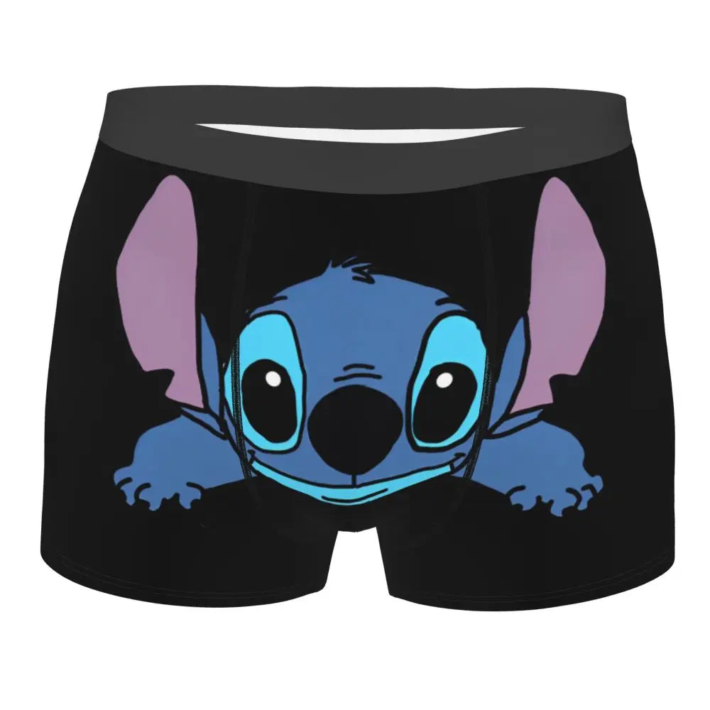 Boxer Lilo & Stitch Angel Love Alternative Shorts Panties Briefs Men Underwear Cartoon Cute Breathable Underpant Homme Plus Size