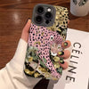 Leopard Print Flower Phone Case For iPhone 16 Pro Max 15 14 13 12 11 XS X XR 7 8 Plus SE 2022 SE3 Shockproof Soft Silicone Cover