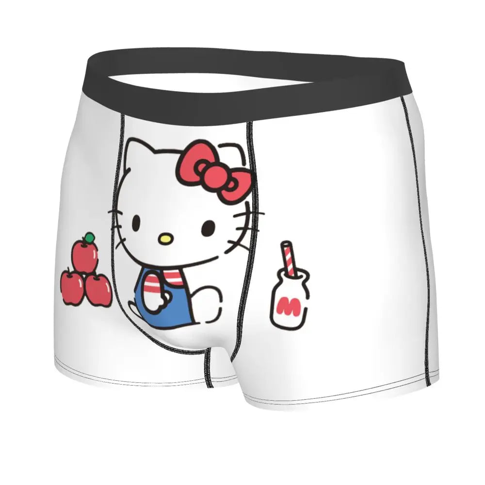 Custom Male Cool Hello Kitty Men Underwear Boxer Briefs Soft Shorts Panties Underpants