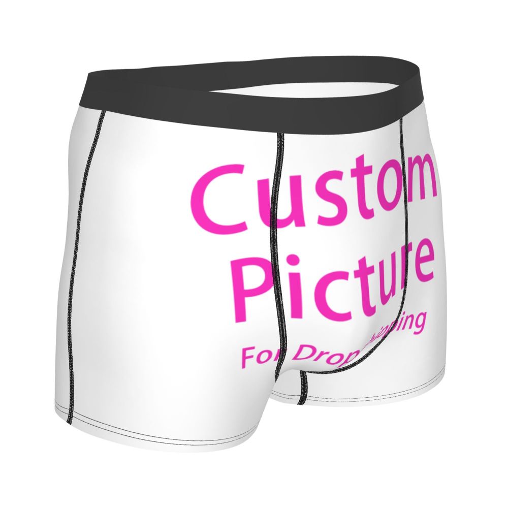 Male Fashion Personalized Custom Photo Logo Underwear Customized DIY Print Boxer Briefs Soft Shorts Panties Underpants