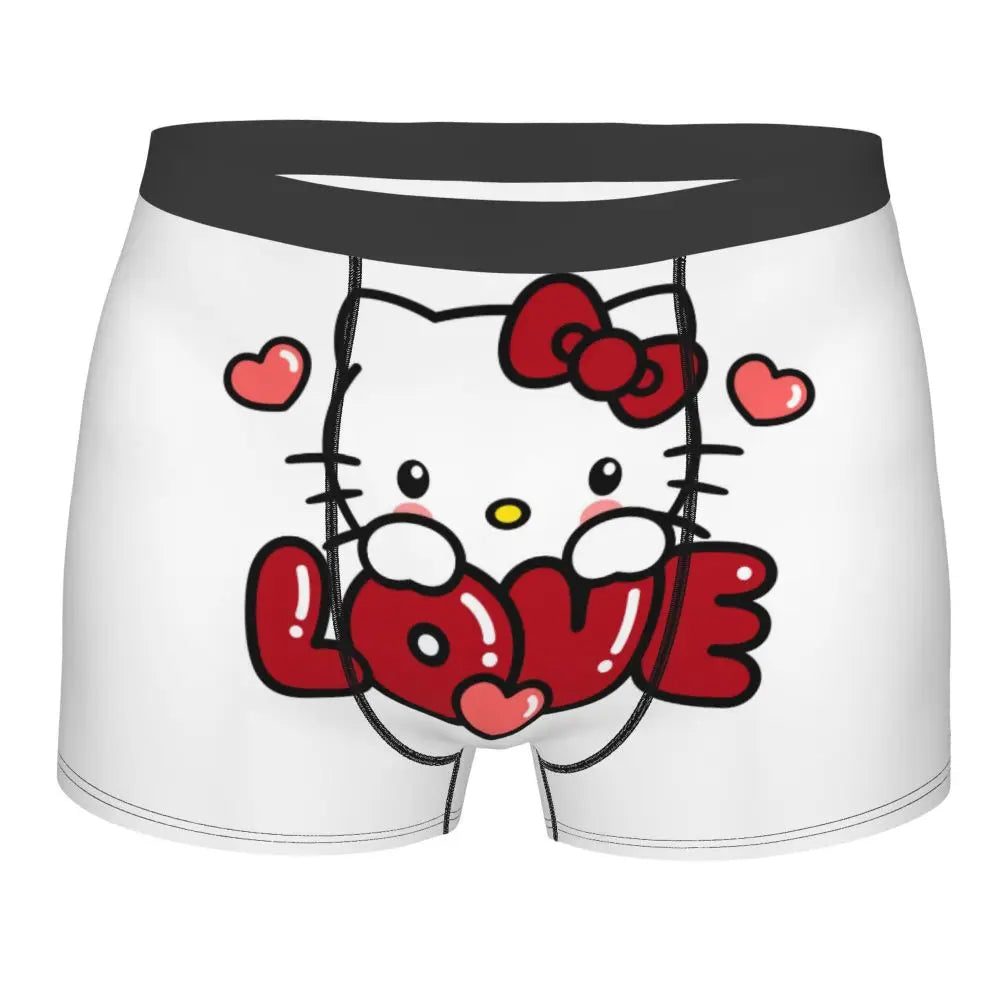 Custom Male Cool Hello Kitty Men Underwear Boxer Briefs Soft Shorts Panties Underpants
