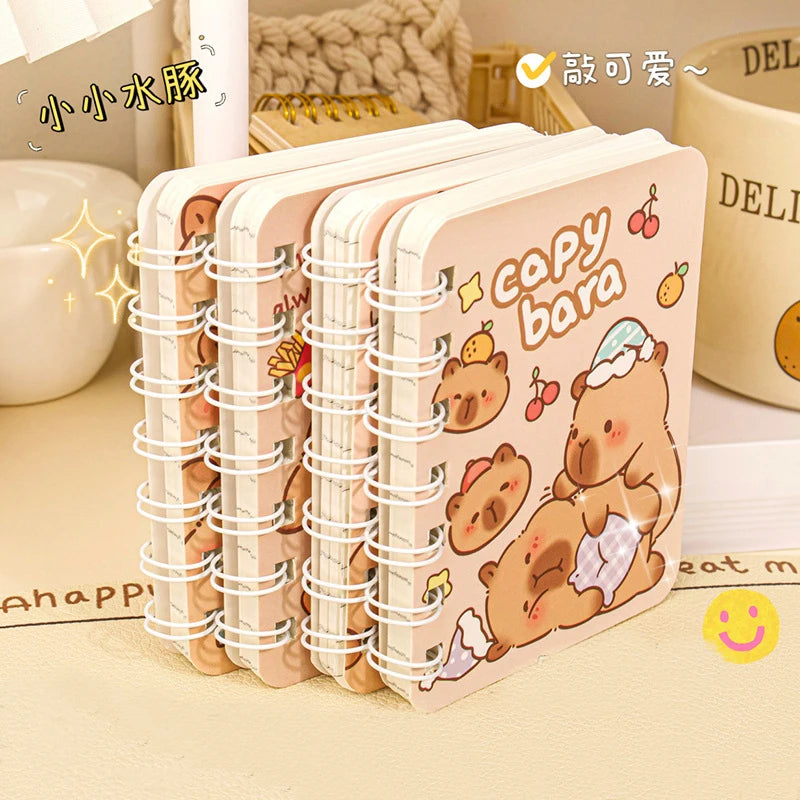 Capybara A7 Coil Notebook Padded Notebook Mini Pocket Book Diary Sketchbook School Notebooks Office Supplies Back To School