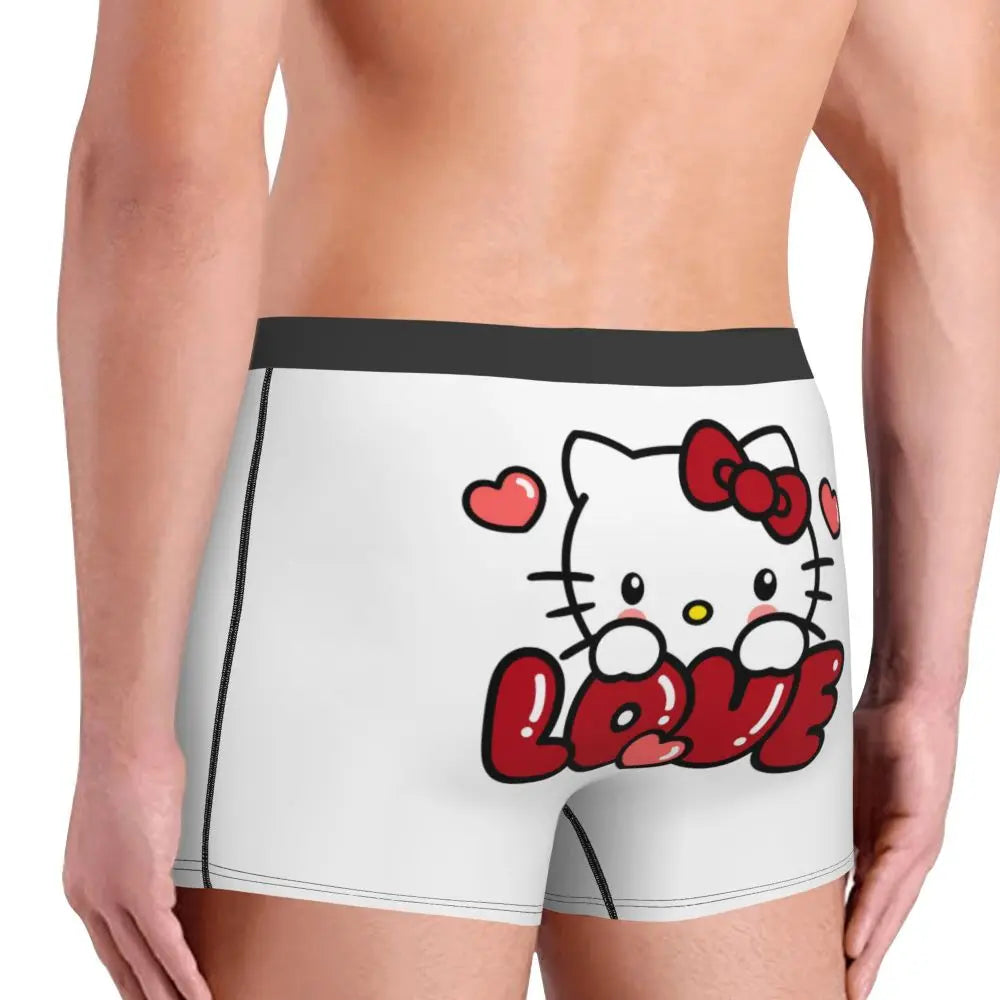 Custom Male Cool Hello Kitty Men Underwear Boxer Briefs Soft Shorts Panties Underpants