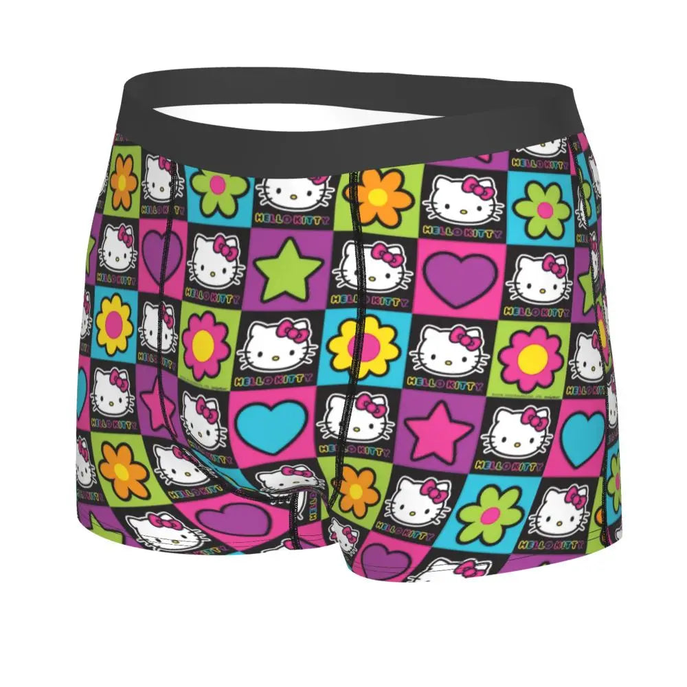 Custom Male Cool Hello Kitty Men Underwear Boxer Briefs Soft Shorts Panties Underpants