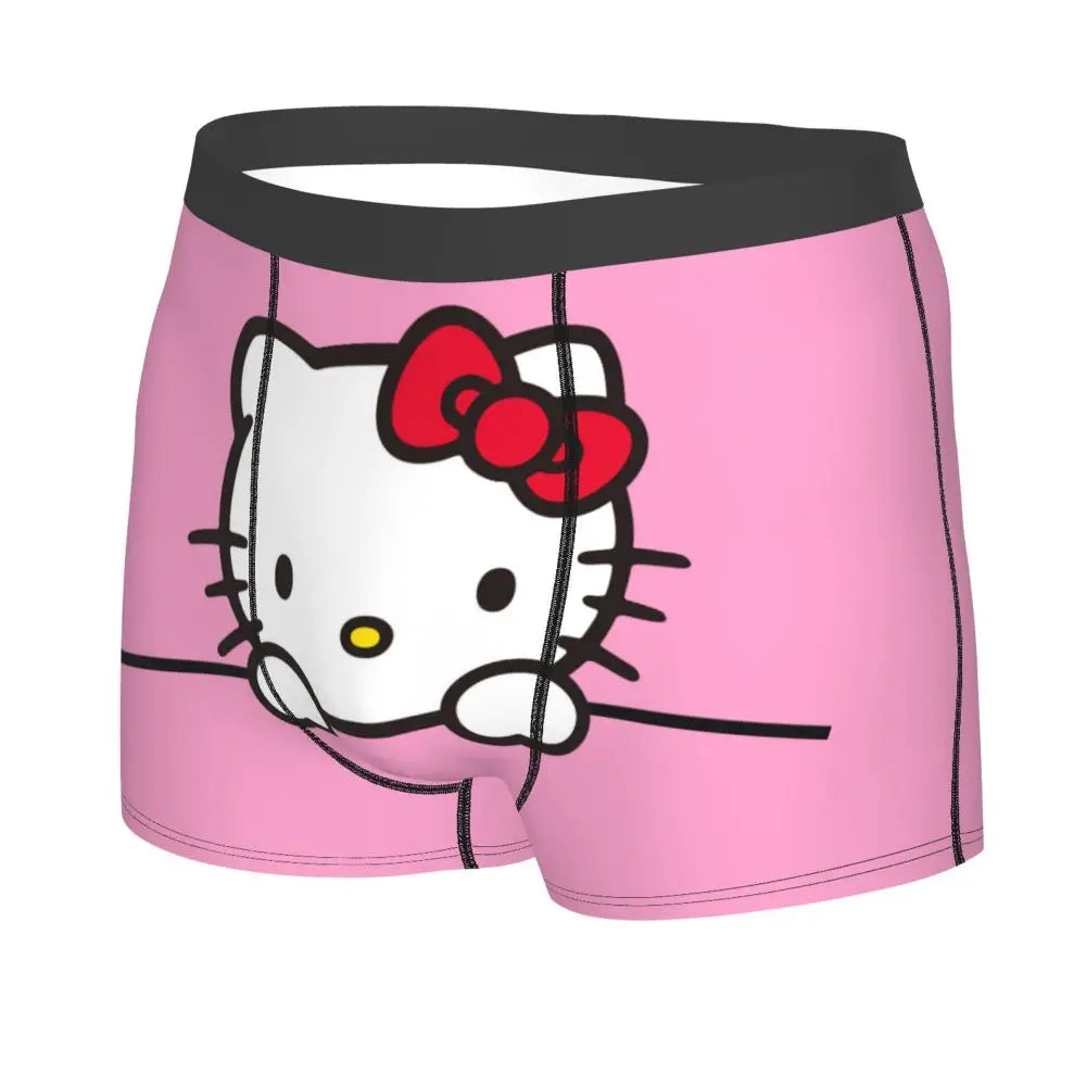Custom Male Cool Hello Kitty Men Underwear Boxer Briefs Soft Shorts Panties Underpants