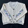 Purple Flowers Cardigan Women Vintage Wisteria Embroidered Knitted Cardigan Female 2024 Autumn Winter Sweater Folklore Girl Tops