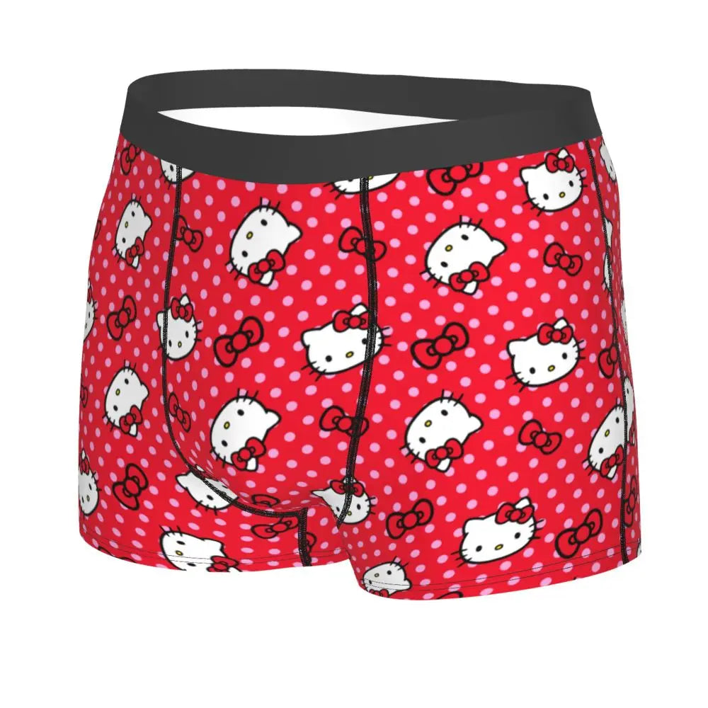 Custom Male Cool Hello Kitty Men Underwear Boxer Briefs Soft Shorts Panties Underpants
