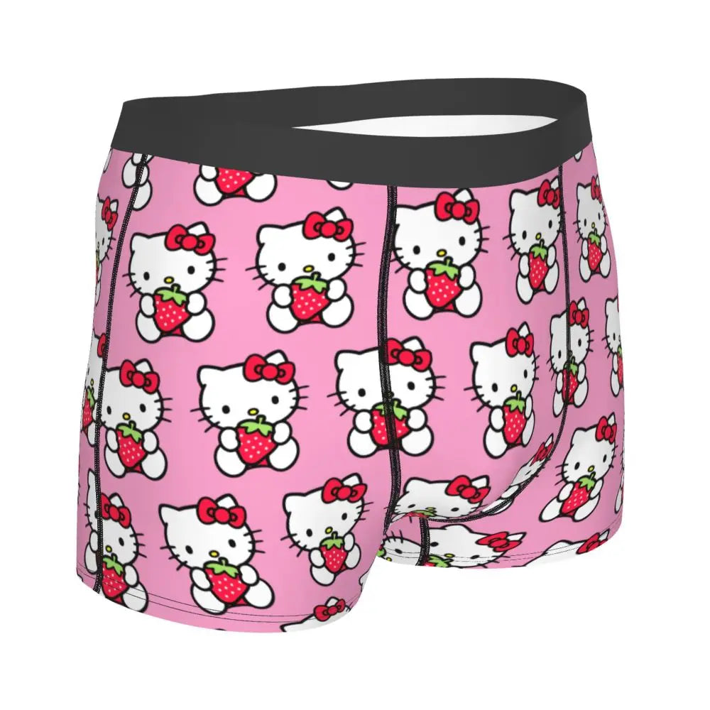 Custom Male Cool Hello Kitty Men Underwear Boxer Briefs Soft Shorts Panties Underpants