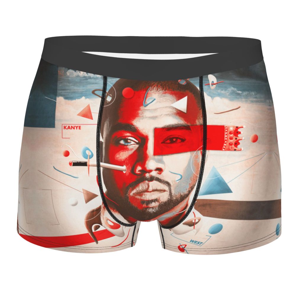 Custom Funny Kanye West Meme Boxer Shorts For Men 3D Print Sexy POP Rapper Underwear Panties Briefs Soft Underpants