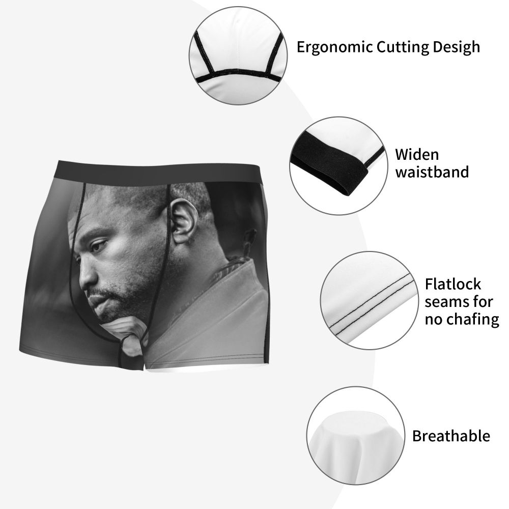 Custom Funny Kanye West Meme Boxer Shorts For Men 3D Print Sexy POP Rapper Underwear Panties Briefs Soft Underpants