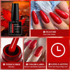 MEET ACROSS 7ml Red Gel Nail Polish Crystal Semi Permanent Soak Off UV Gel Varnish Nail Art Manicure Base Matte Top Coat Vernis