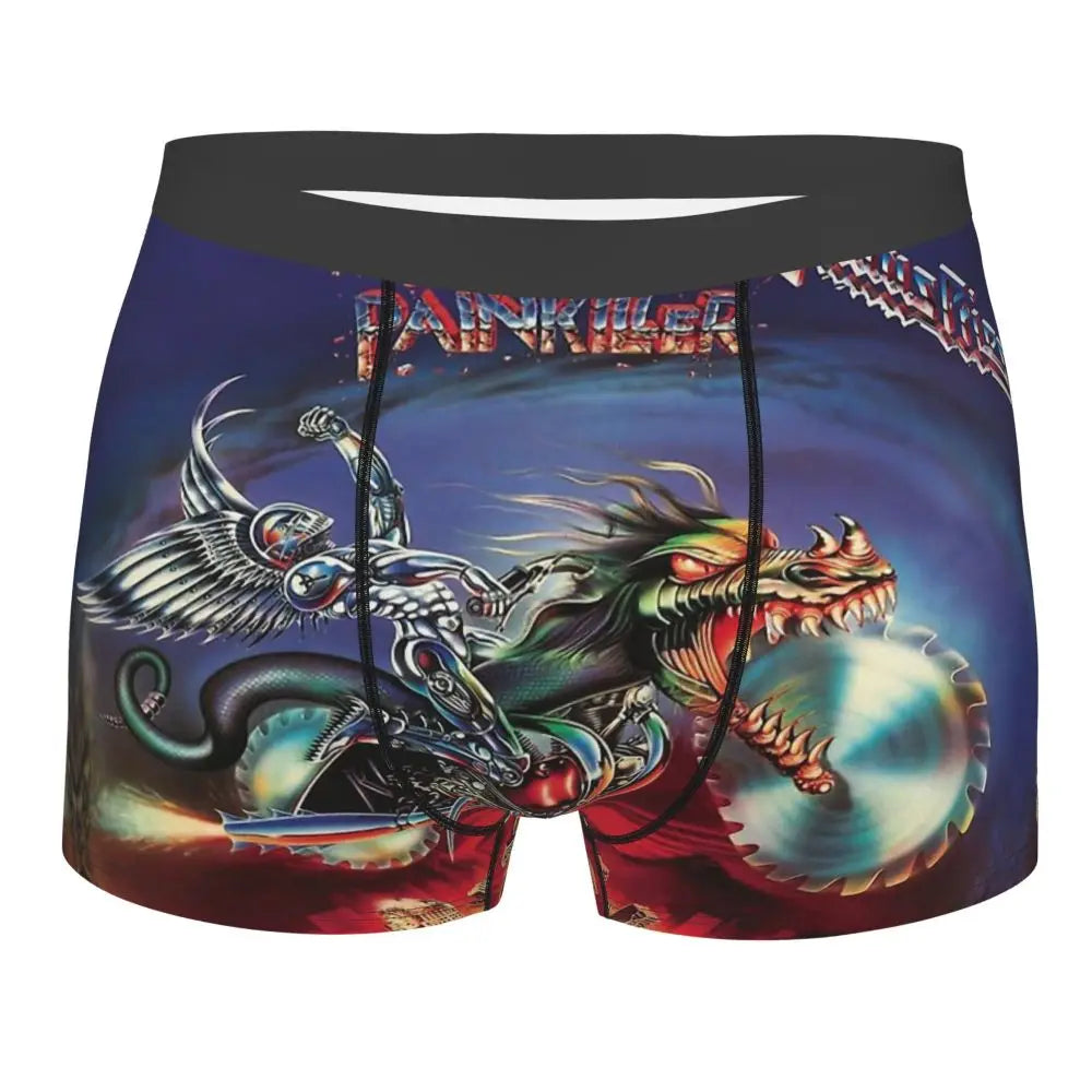 Judas Priest Accessories British Steel Firepower Men Boxer Briefs Breathable Underwear Top Quality Print Shorts Birthday Gifts