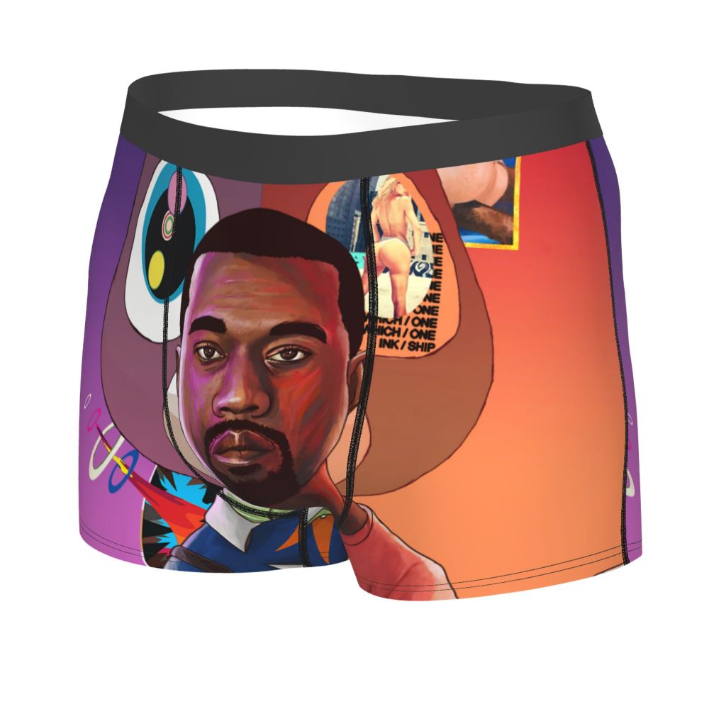 Custom Funny Kanye West Meme Boxer Shorts For Men 3D Print Sexy POP Rapper Underwear Panties Briefs Soft Underpants