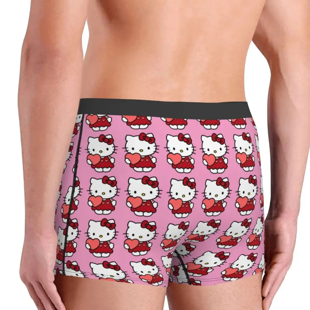 Custom Male Cool Hello Kitty Men Underwear Boxer Briefs Soft Shorts Panties Underpants