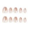 Glossy White French Short Nail Art Classic Simple Wearable Fake Nails Detachable Finished False Nails Press on Nails with Glue