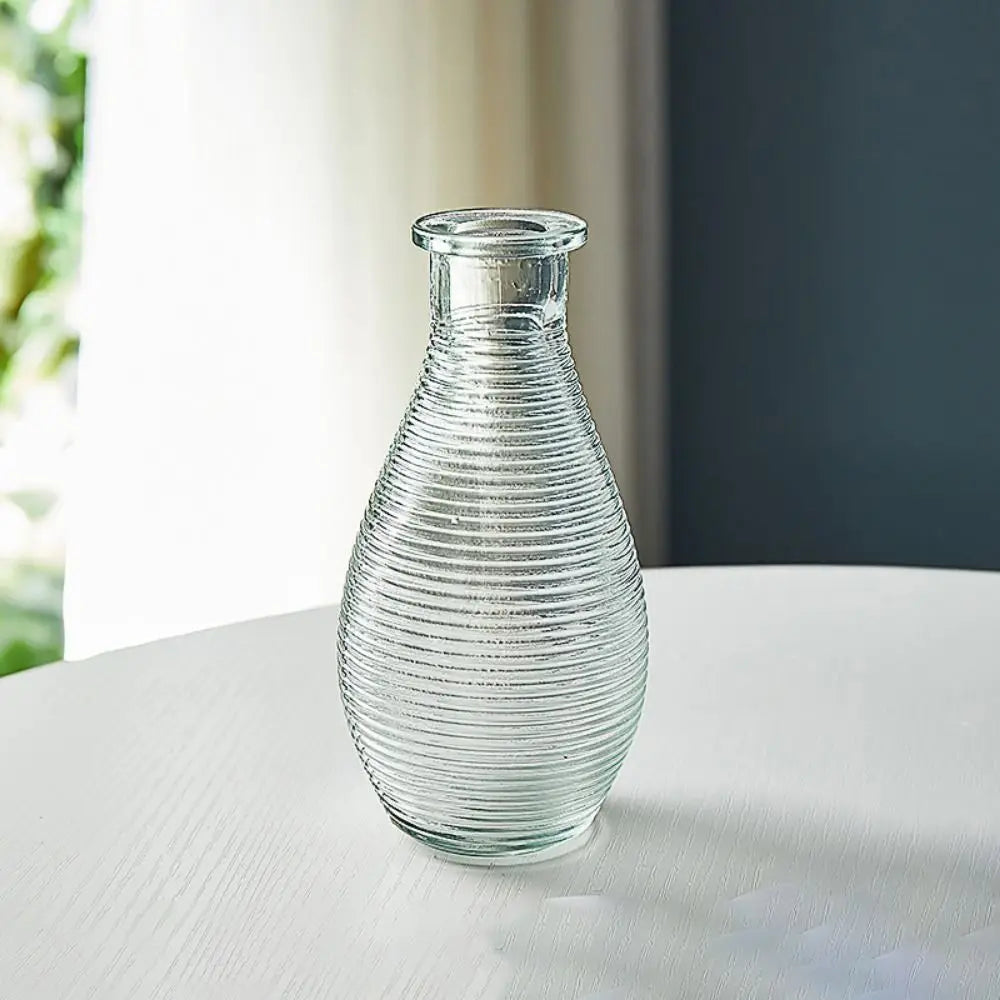 Simple Vintage Embossed Vase DIY Embossed Printing Mini Glass Vase Glass Creaft Transparent Hydroponics Vase