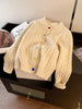 New Korean Style Western-style Sweet Color Love Button Versatile Soft Waxy Knitting Cardigan Fashion Fried Dough Twists Sweater