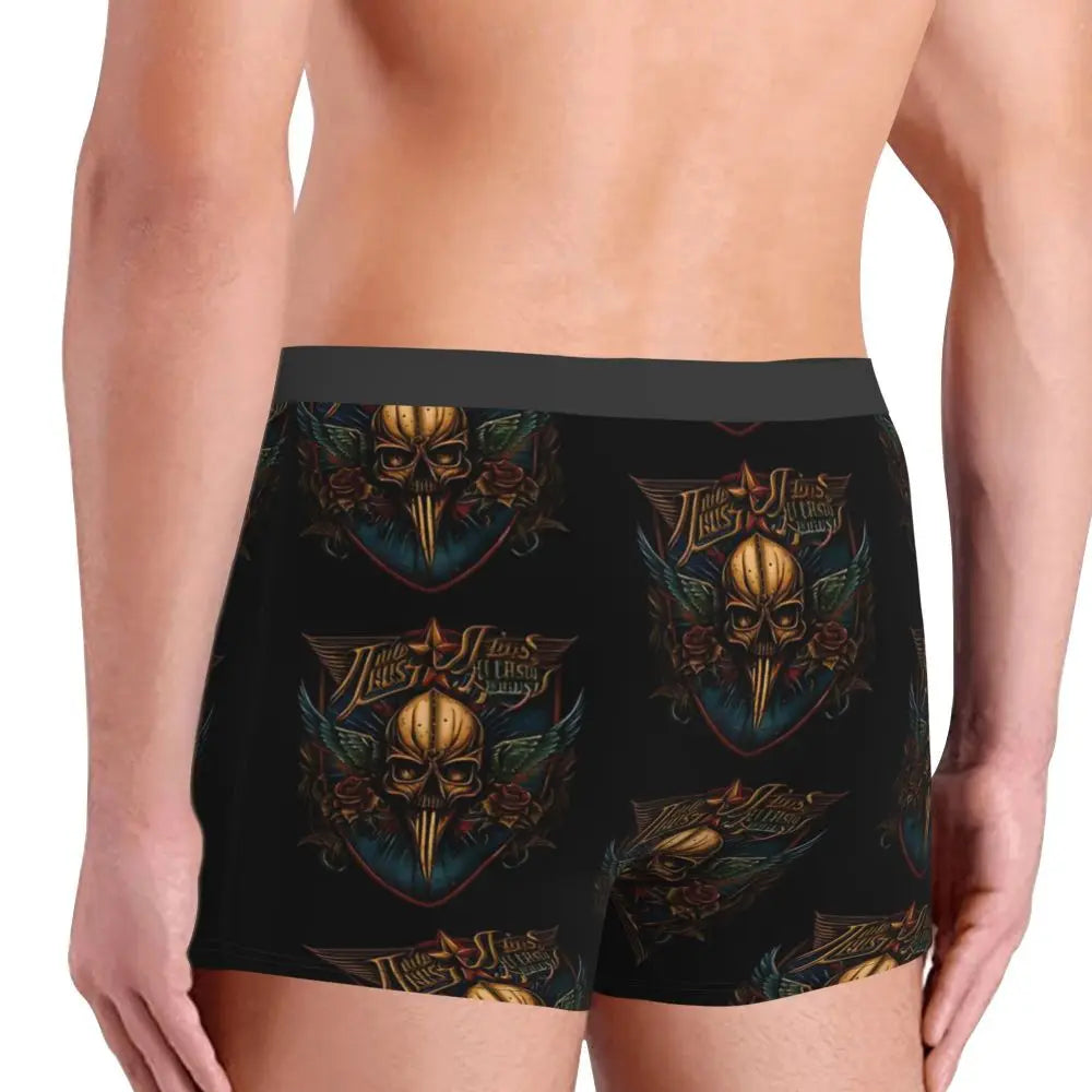 Judas Priest Accessories British Steel Firepower Men Boxer Briefs Breathable Underwear Top Quality Print Shorts Birthday Gifts
